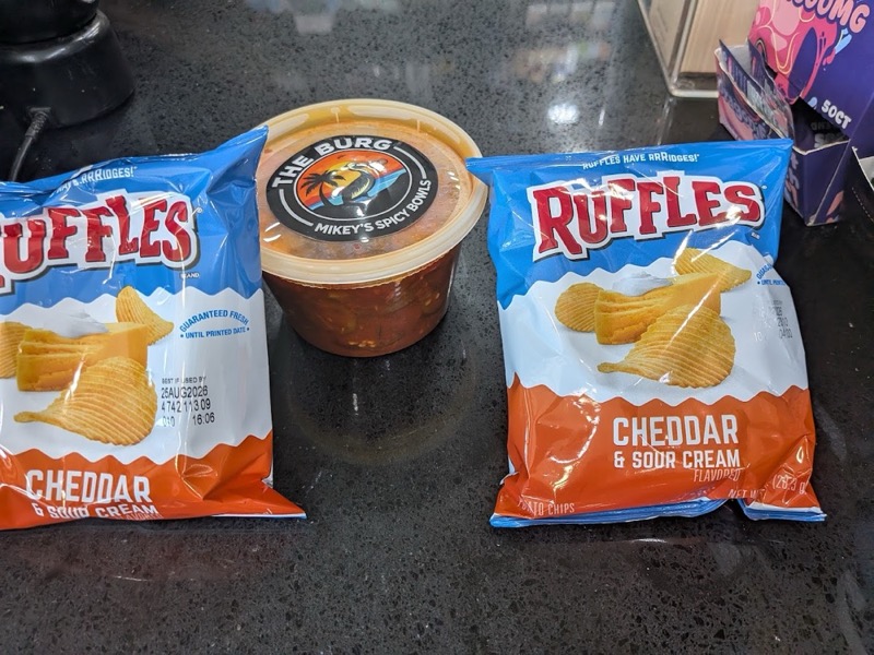 Mikey's Spicy Bowls branded tub with Ruffles